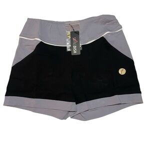 Swingdish Women’s Teddy Golf Shorts Black and Periwinkle NWT Medium‎
